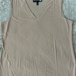 NWOT Antthony Essentials XL Liquid Easy V Neck Knit Tank Tan Travel Top Minimal